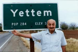 Charles Davidian at the Yettem boundary, Tulare County, CA