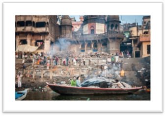 Burning ghat, Varanasi, India.
